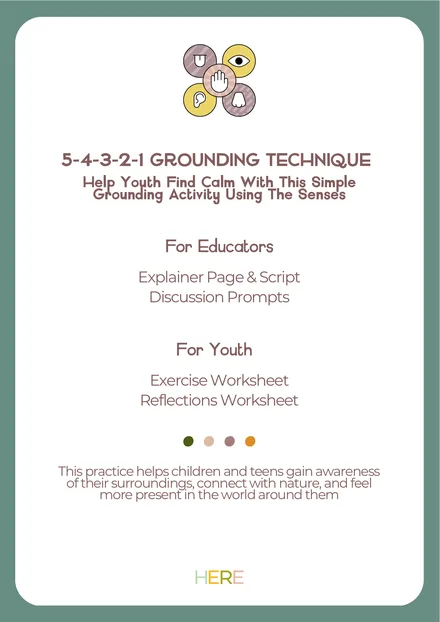 Preview of the 5-4-3-2-1 Grounding Technique Activity Pack A4 activity