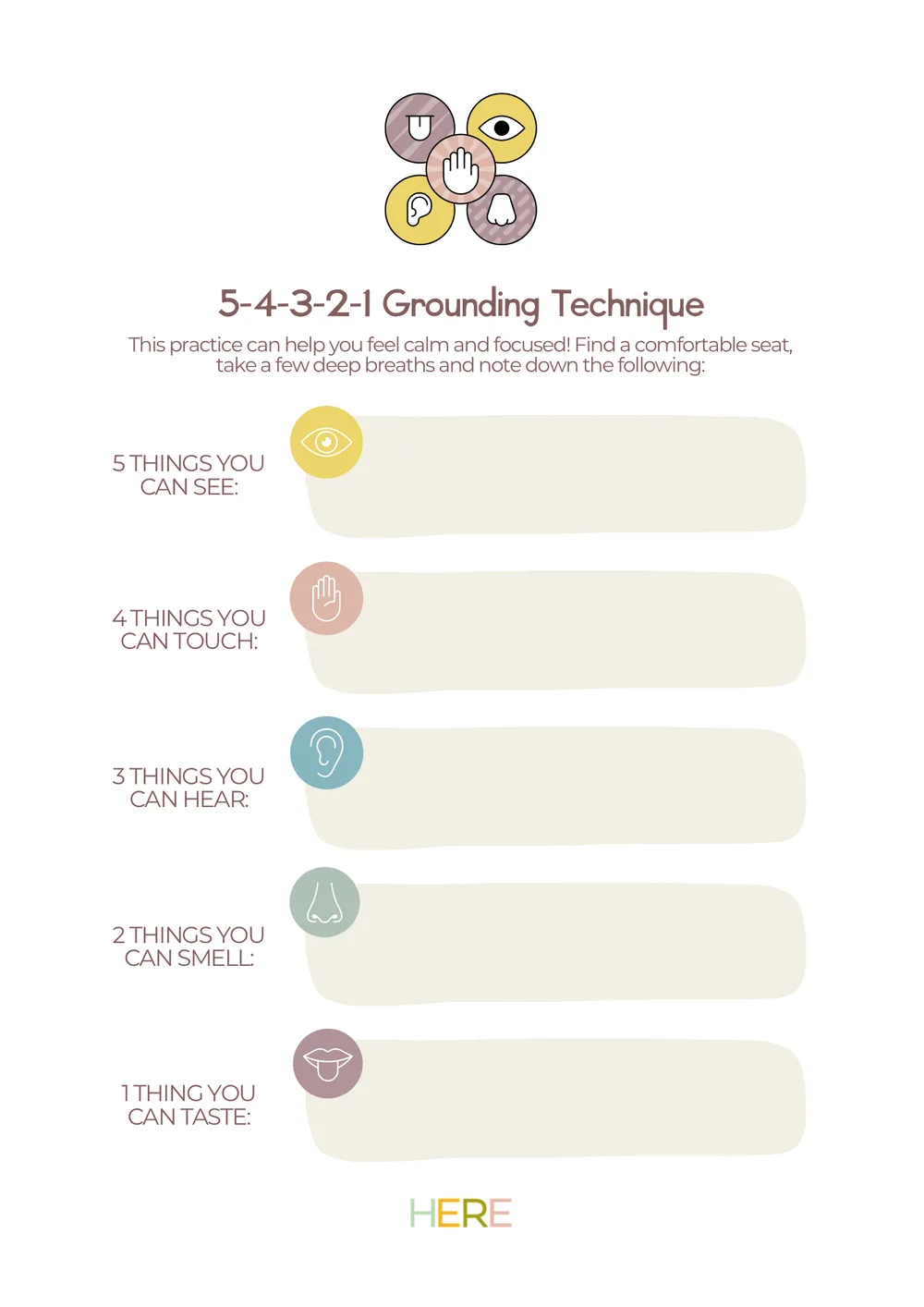 The first page of 5-4-3-2-1 Grounding Technique