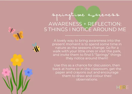 Preview of the 5 Things I Notice Around Me Postcard activity