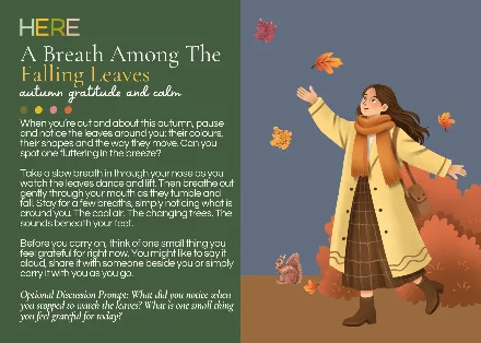 Preview of the A Breath Among The Falling Leaves Postcard activity