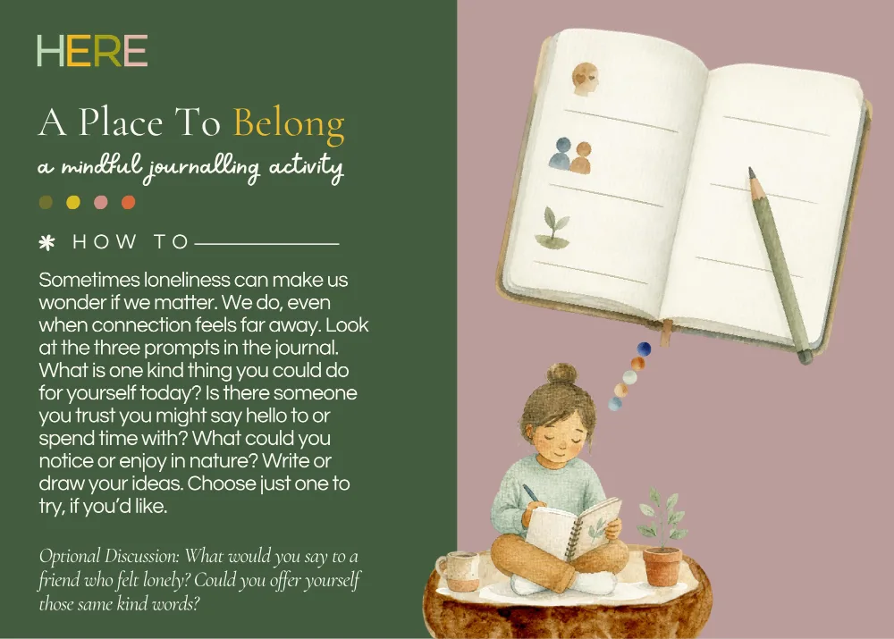 The first page of A Place To Belong