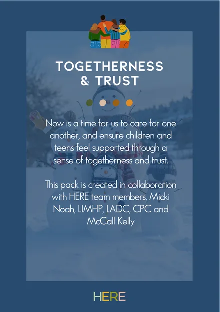 Preview of the A Time For Support, Togetherness, & Trust A4 activity