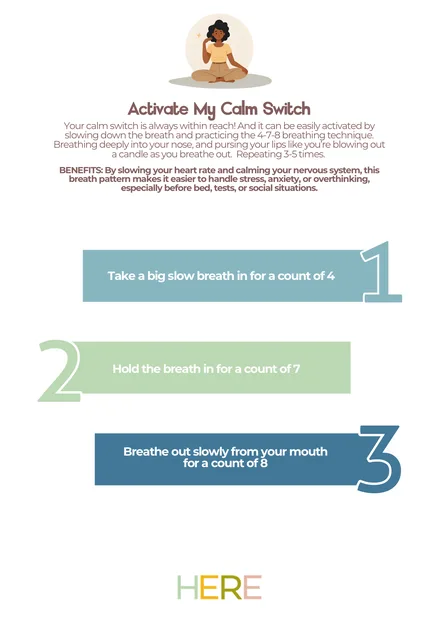 Preview of the Activate My Calm Switch A4 activity