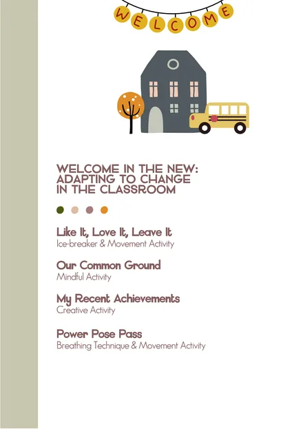 Preview of the Adapting To Change In The Classroom A4 activity
