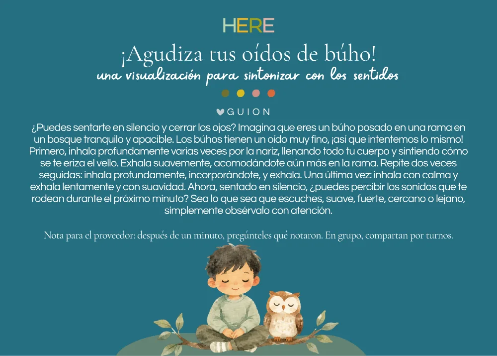 The first page of ¡Agudiza Tus Oídos De Búho!