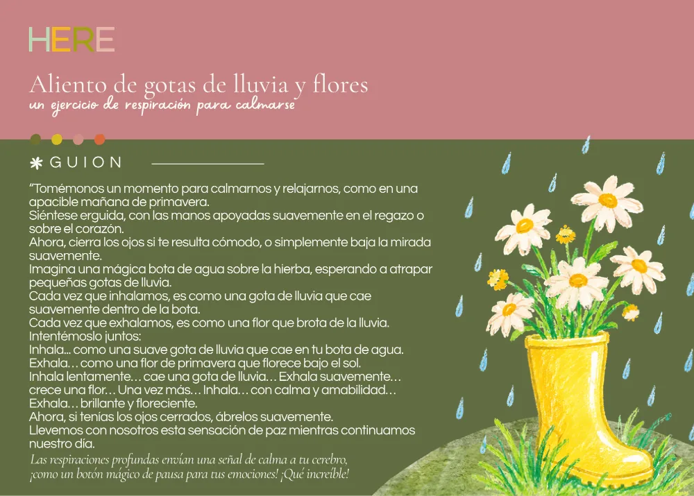 The first page of Aliento de gotas de lluvia y flores