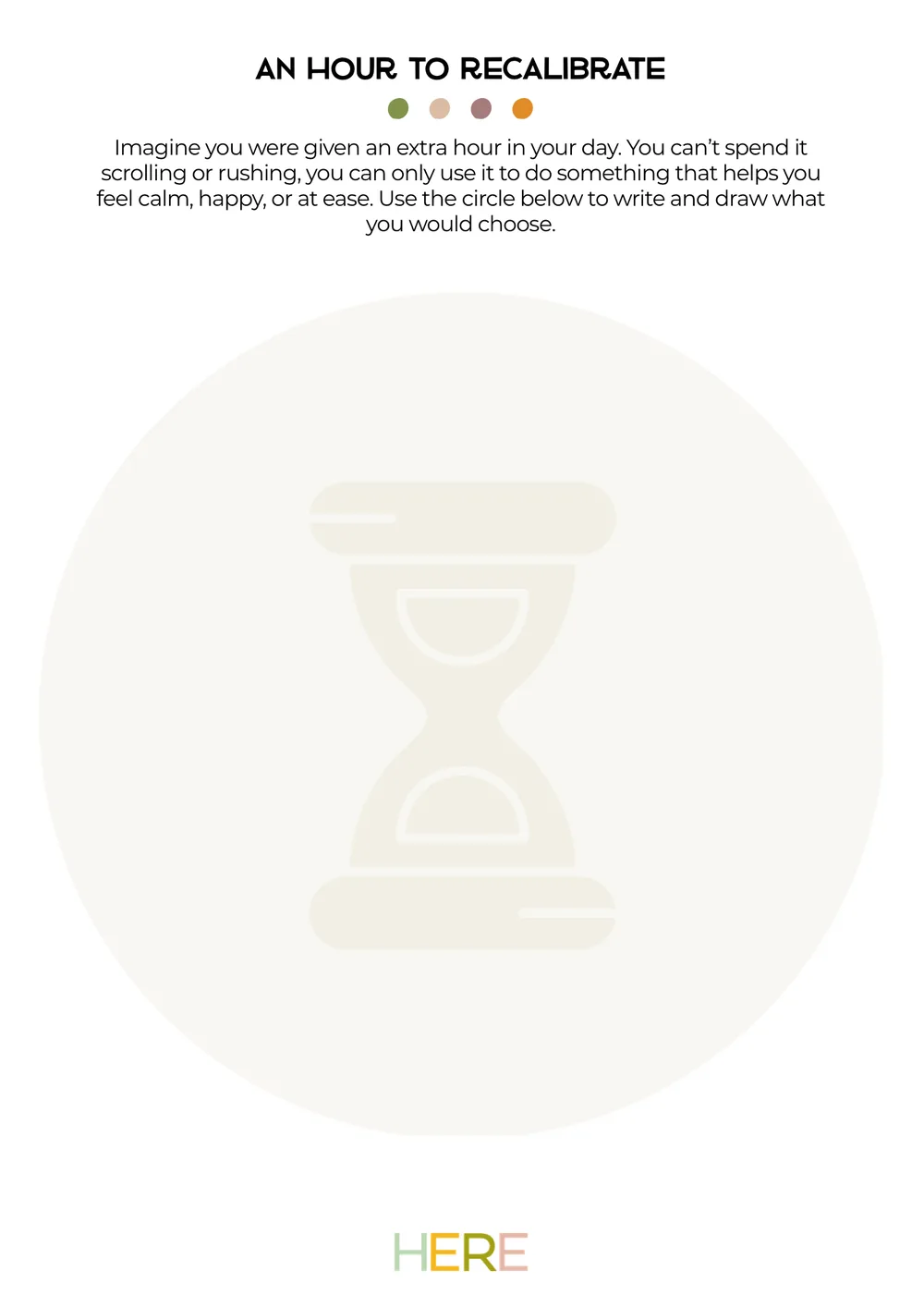 The first page of An Hour To Recalibrate