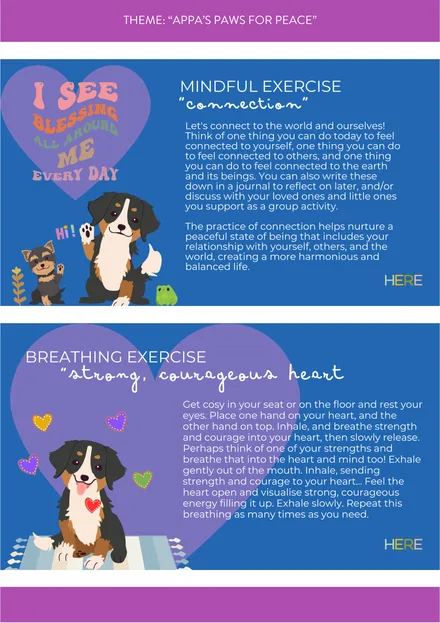 Preview of the Appa's Paws For Peace A4 activity