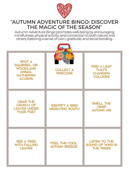 Preview of the Autumn Adventure Bingo A4 activity