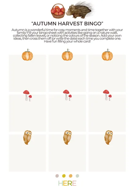 Preview of the Autumn Harvest Bingo A4 activity