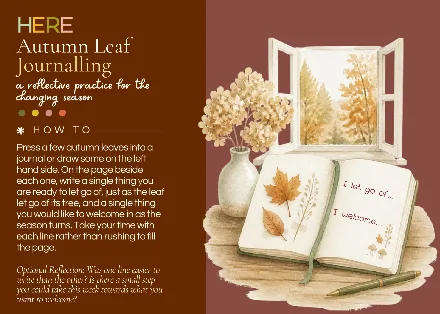 Preview of the Autumn Leaf Journalling Postcard activity