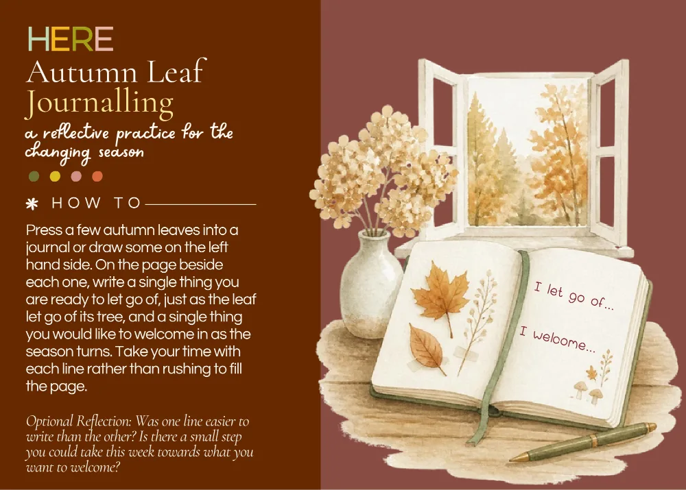 The first page of Autumn Leaf Journalling
