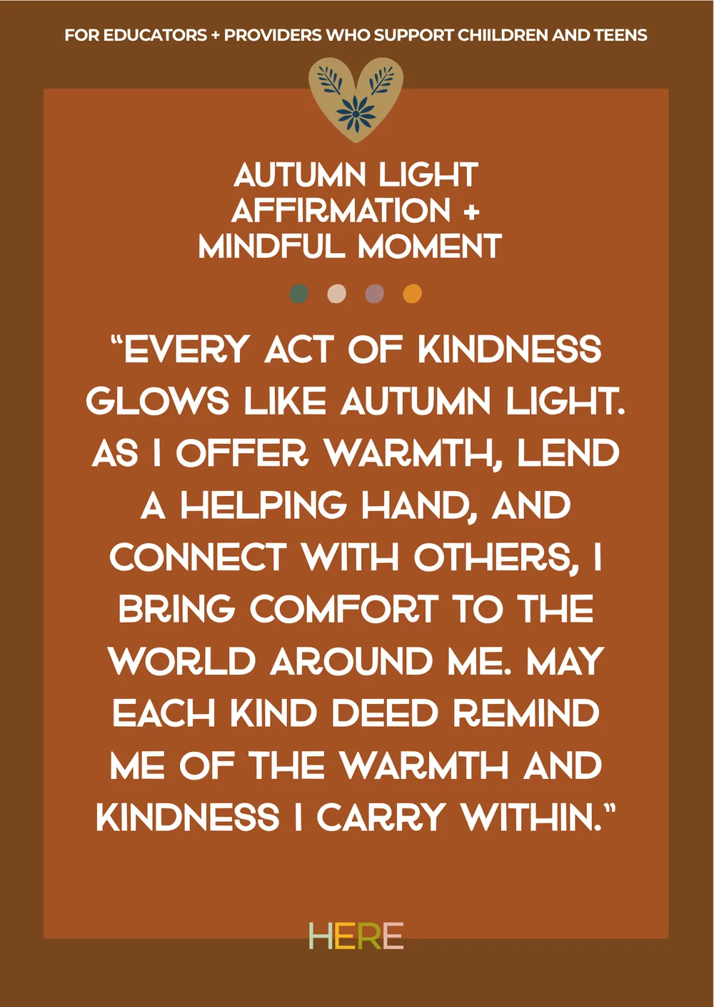 The first page of Autumn Light Affirmation and Mindful Moment