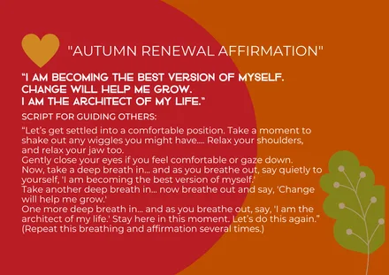 Preview of the Autumn Renewal Affirmation A4 Landscape activity