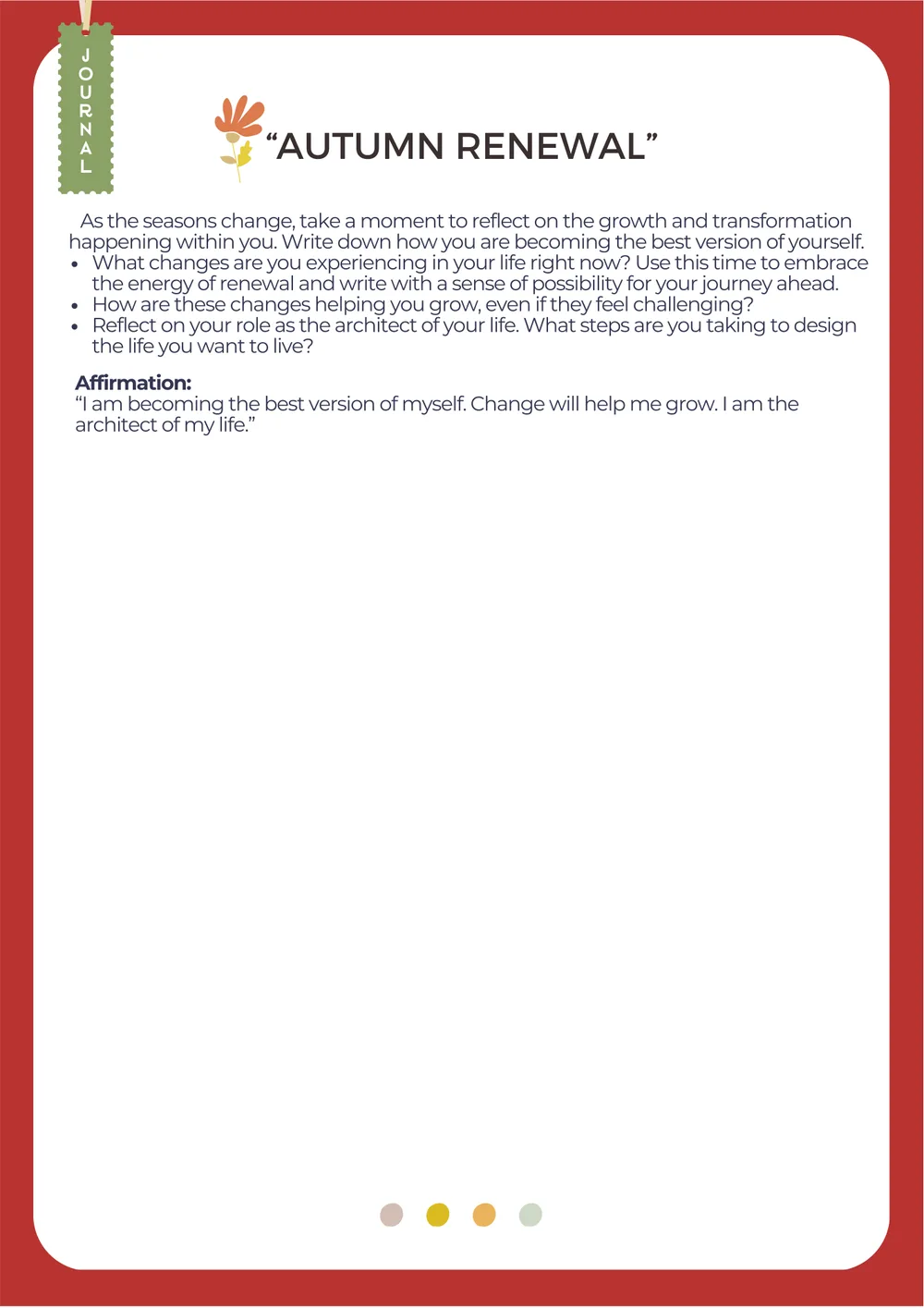 The first page of Autumn Renewal