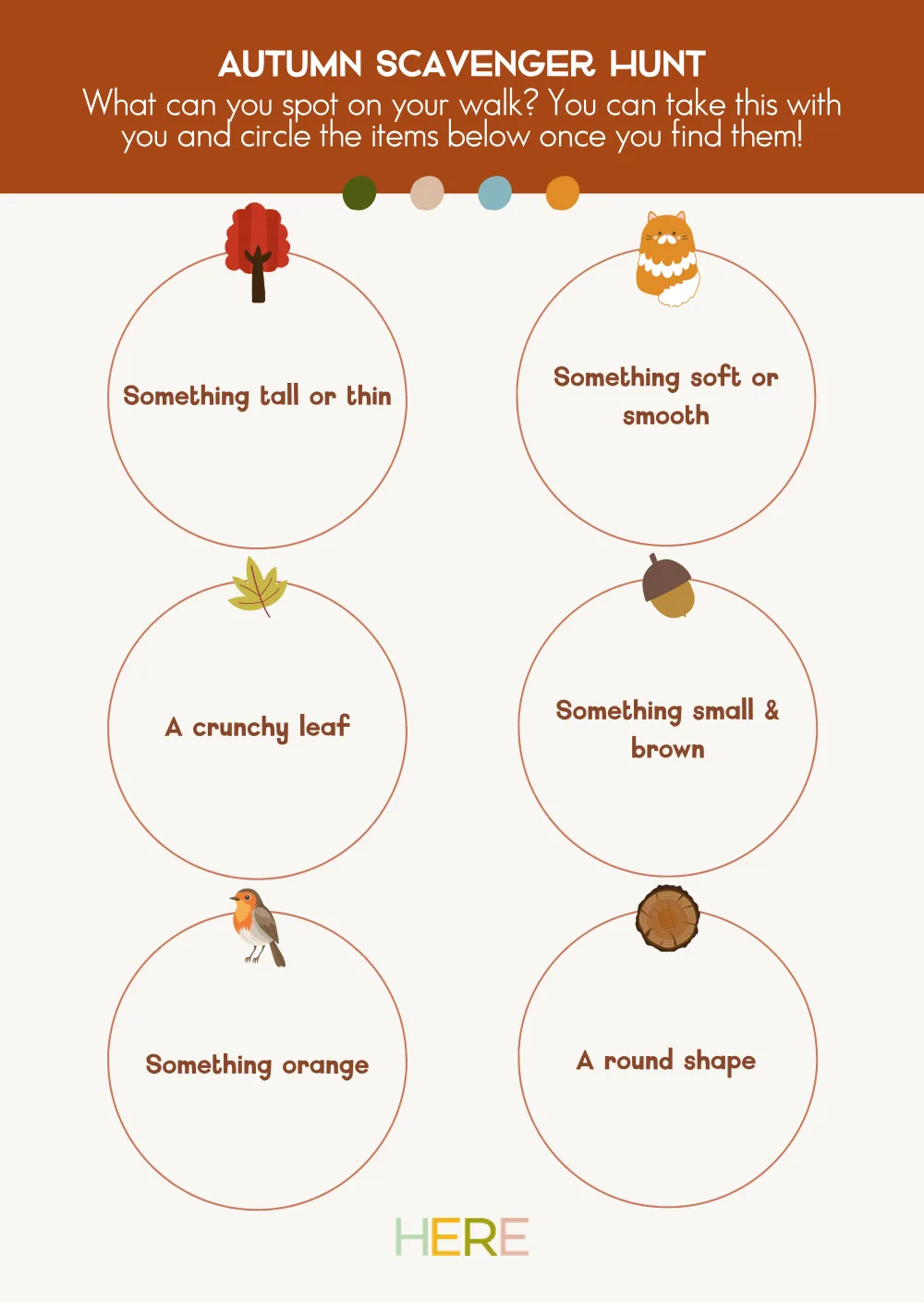 The first page of Autumn Scavenger Hunt Worksheet