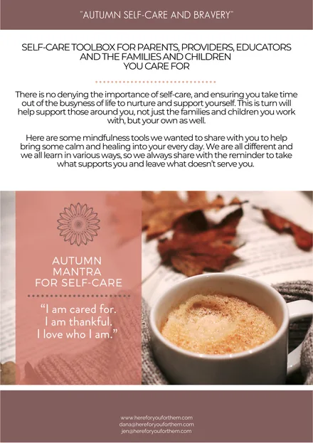 Preview of the Autumn Self-Care and Bravery A4 activity