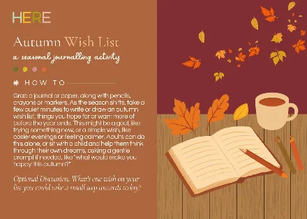 Preview of the Autumn Wish List Postcard activity