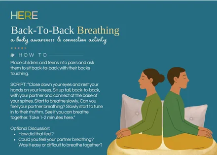 Preview of the Back To Back Breathing Postcard activity