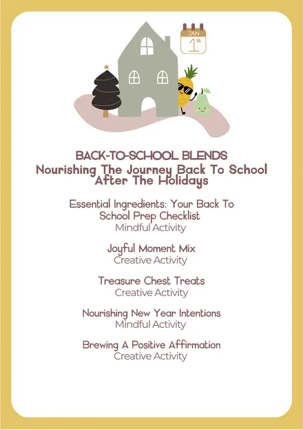 Preview of the Back To School Blends: Nourishing The Journey Back To School A4 activity