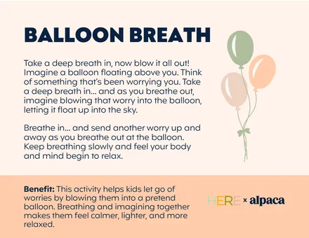 Preview of the Balloon Breath Postcard activity
