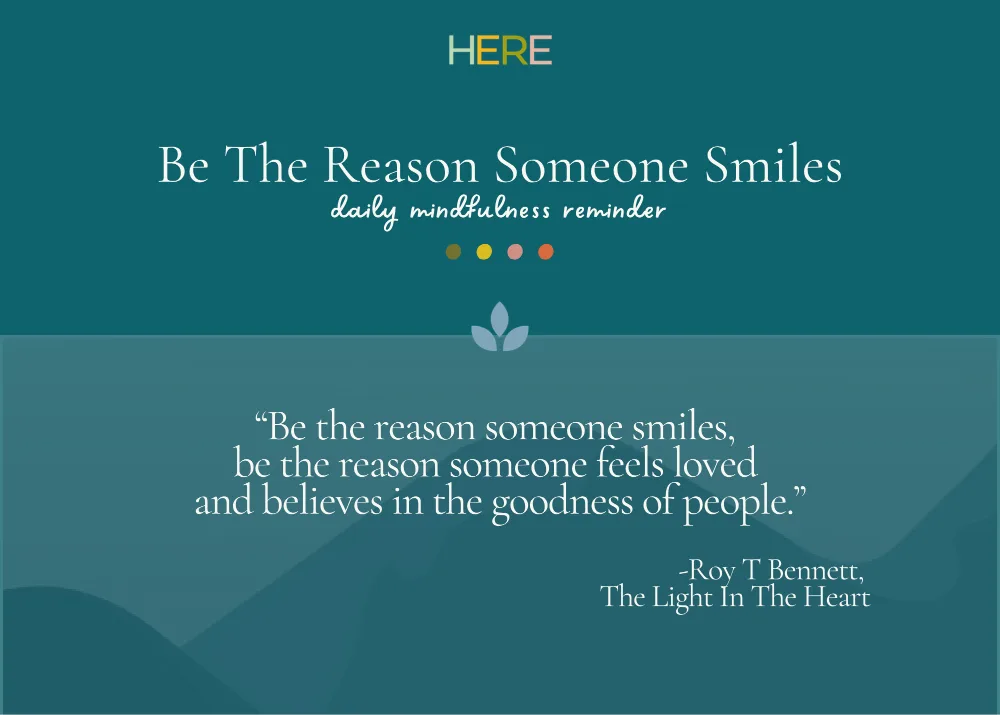 The first page of Be The Reason Someone Smiles