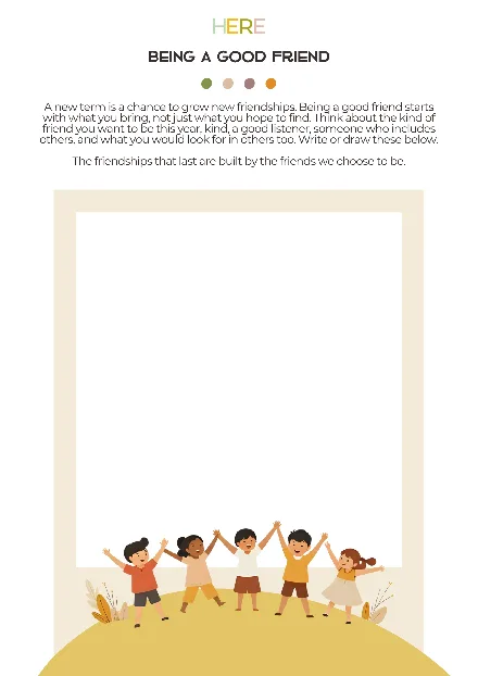 Preview of the Being A Good Friend A4 activity