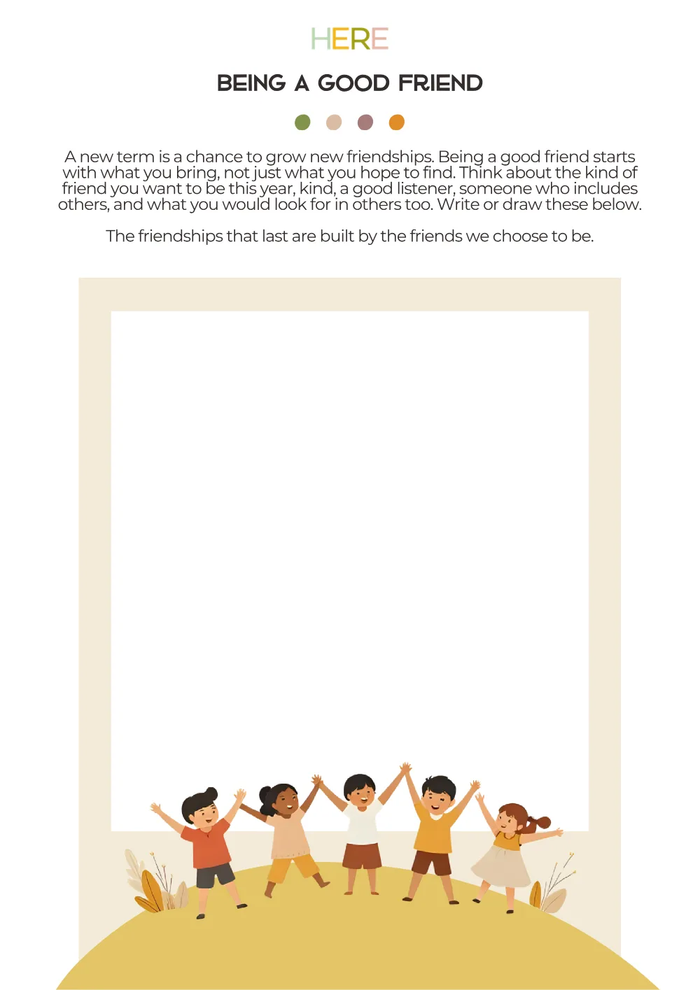 The first page of Being A Good Friend
