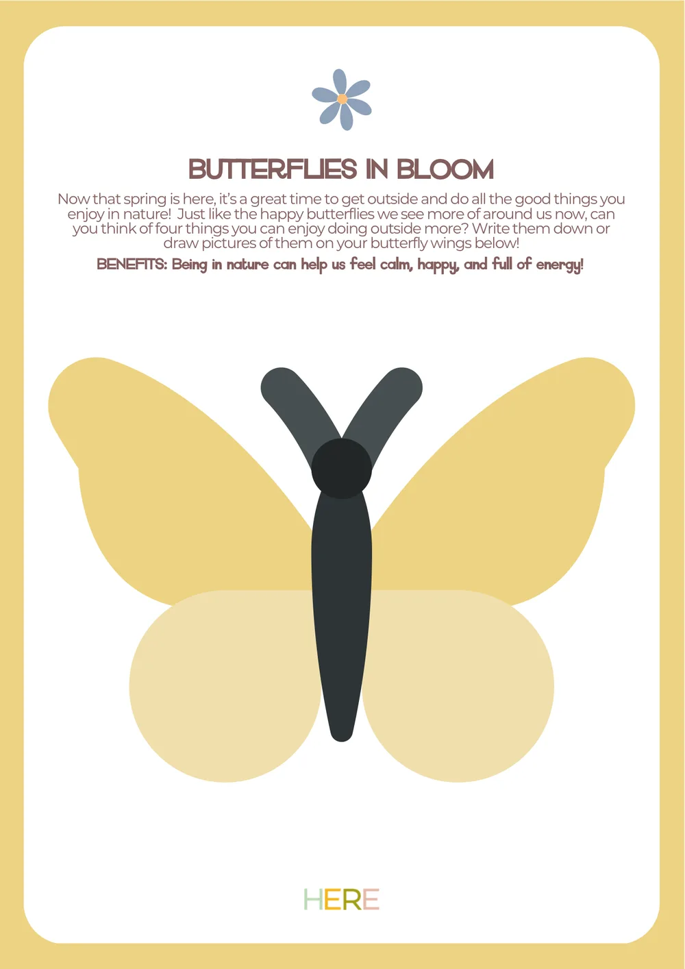 The first page of Butterflies In Bloom