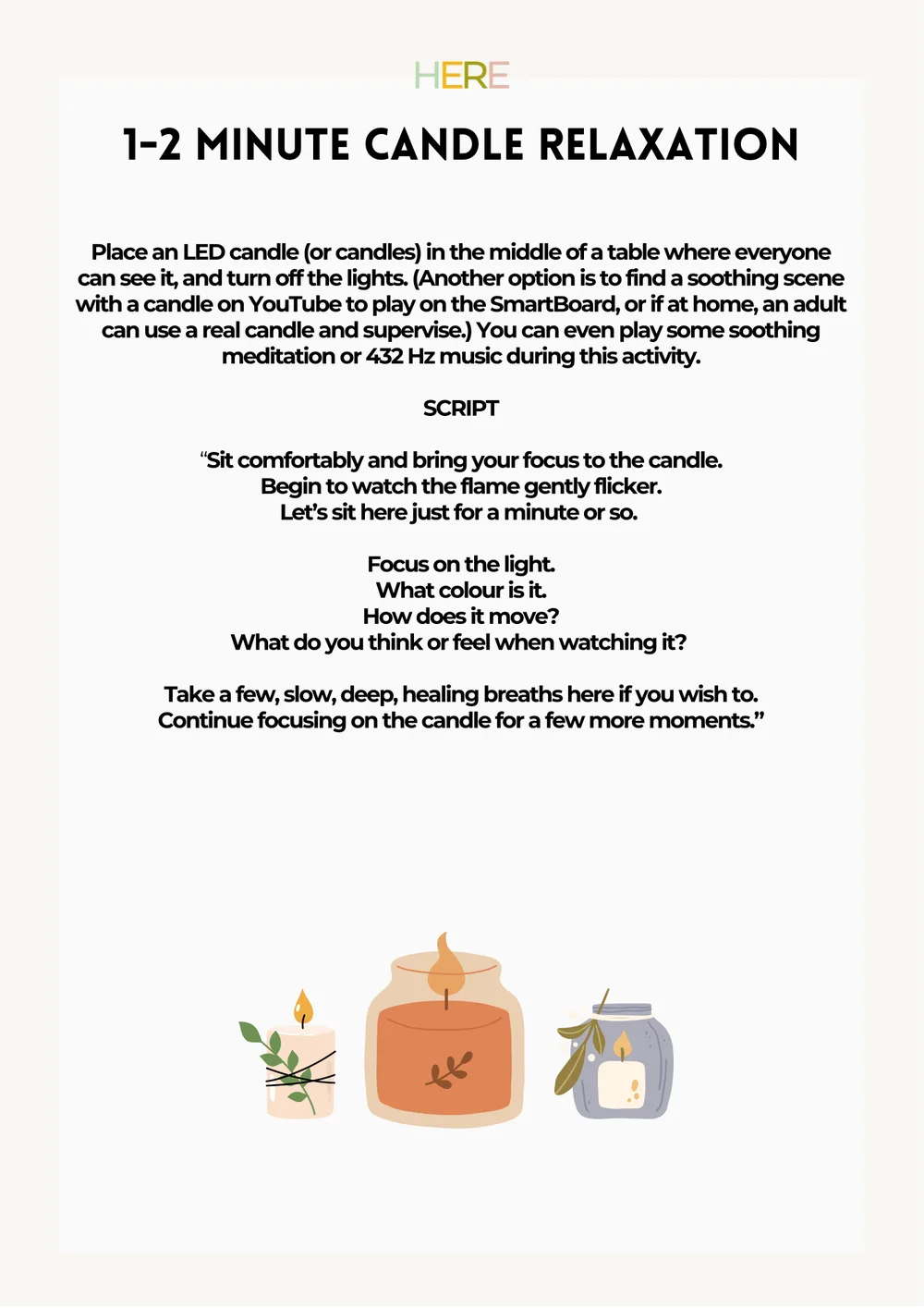 The first page of Candle Relaxation