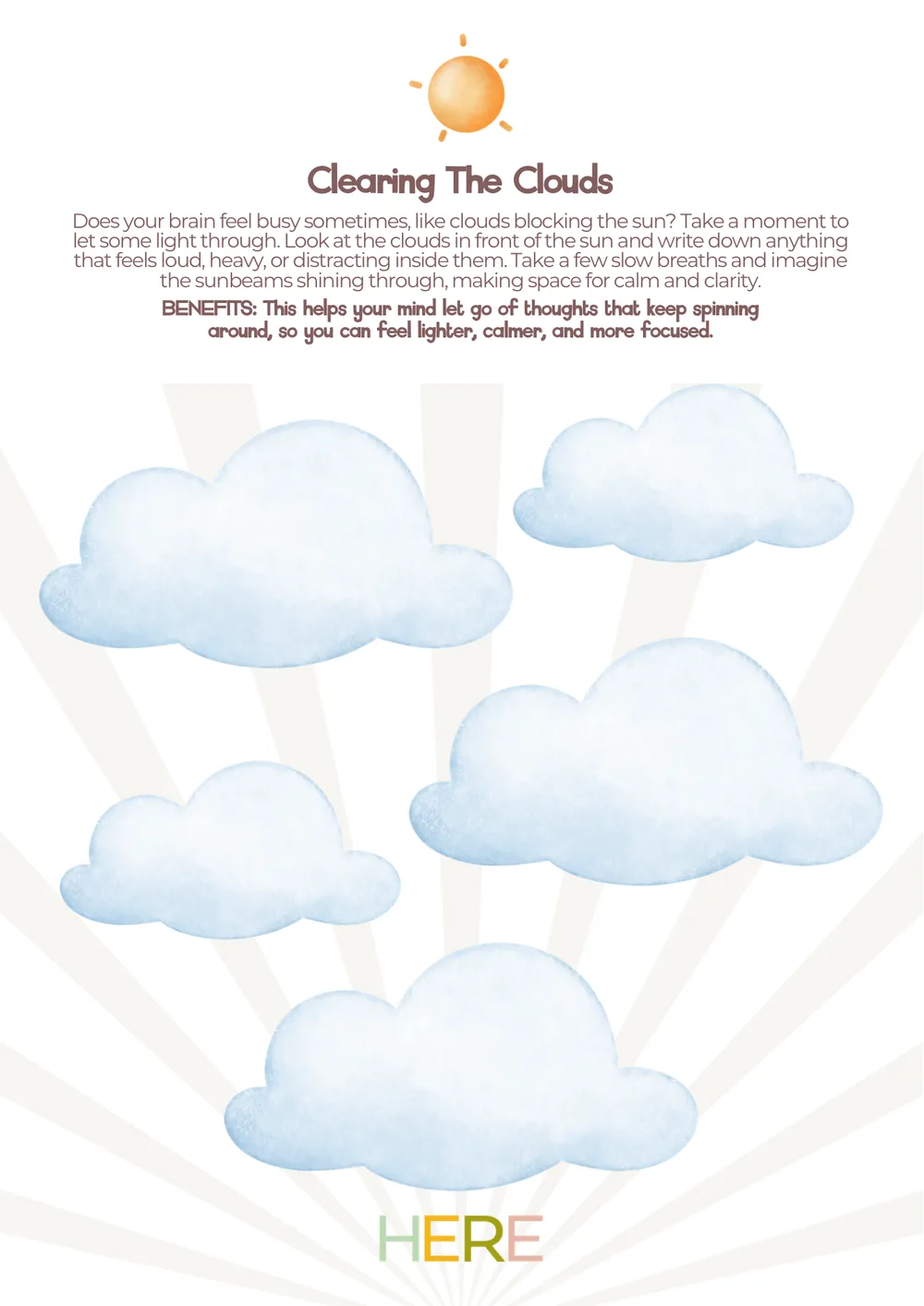 The first page of Clearing The Clouds