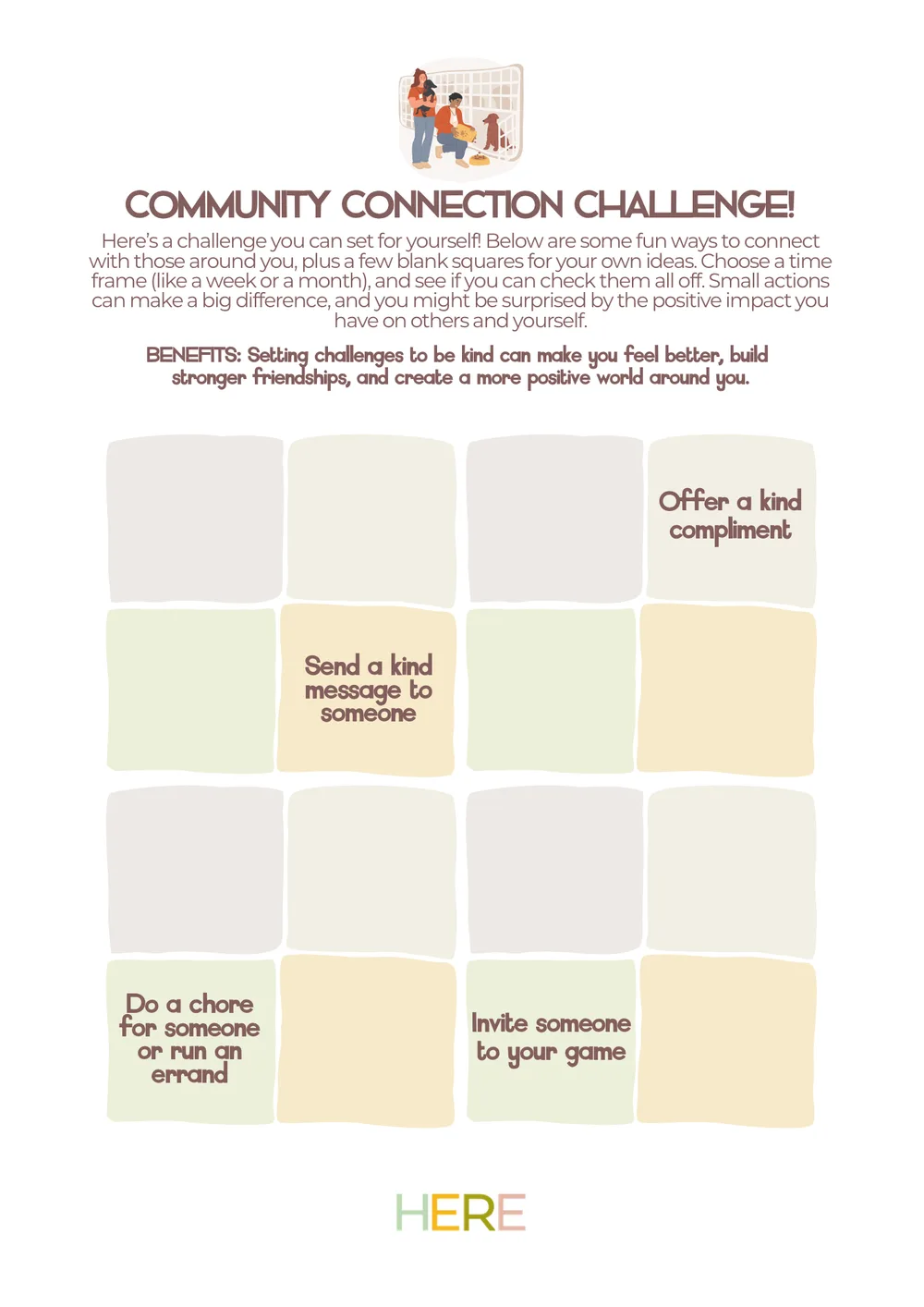 The first page of Community Connection Challenge