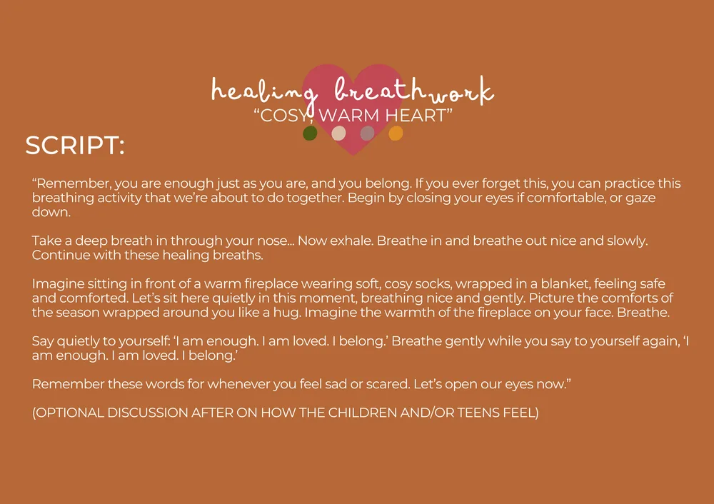 The first page of Cosy Warm Heart