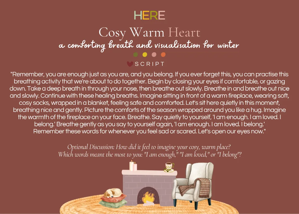 The first page of Cosy Warm Heart