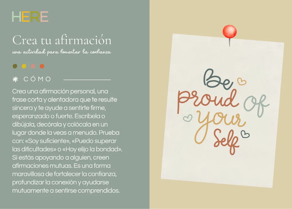 The first page of Crea Tu Afirmación