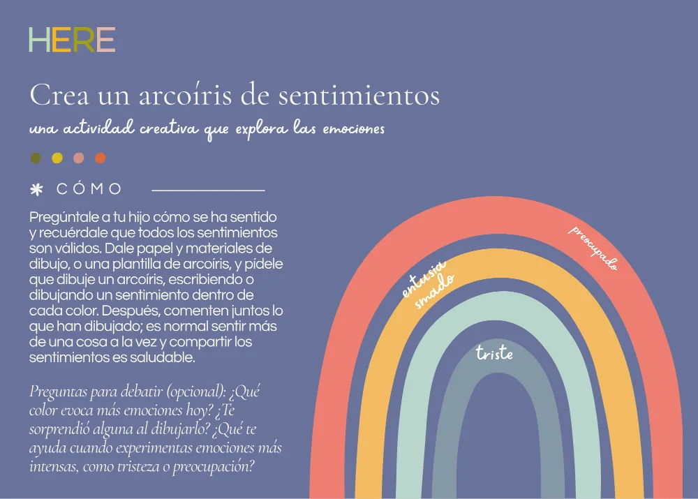 The first page of Crea Un Arcoíris De Sentimientos