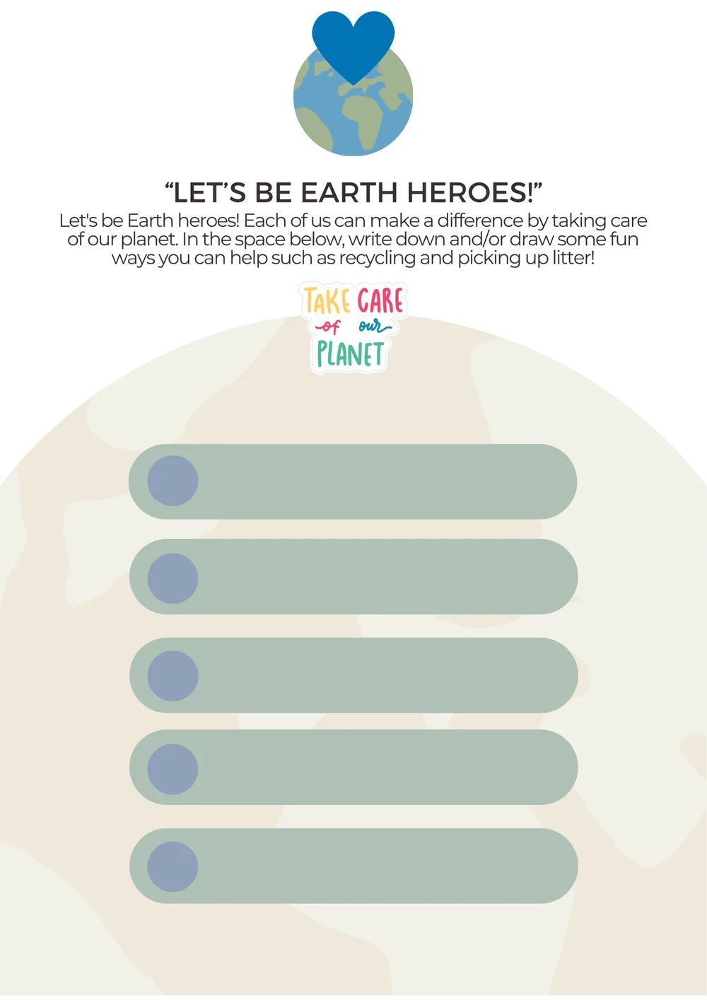 The first page of Earth Heroes