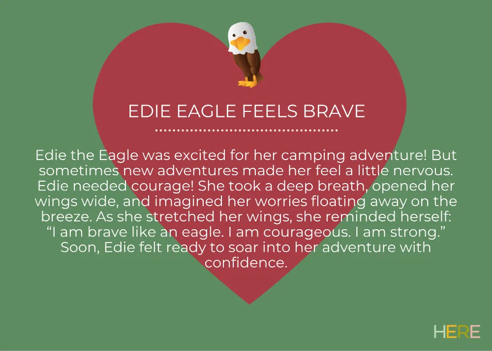 The first page of Edie The Eagle Feels Brave