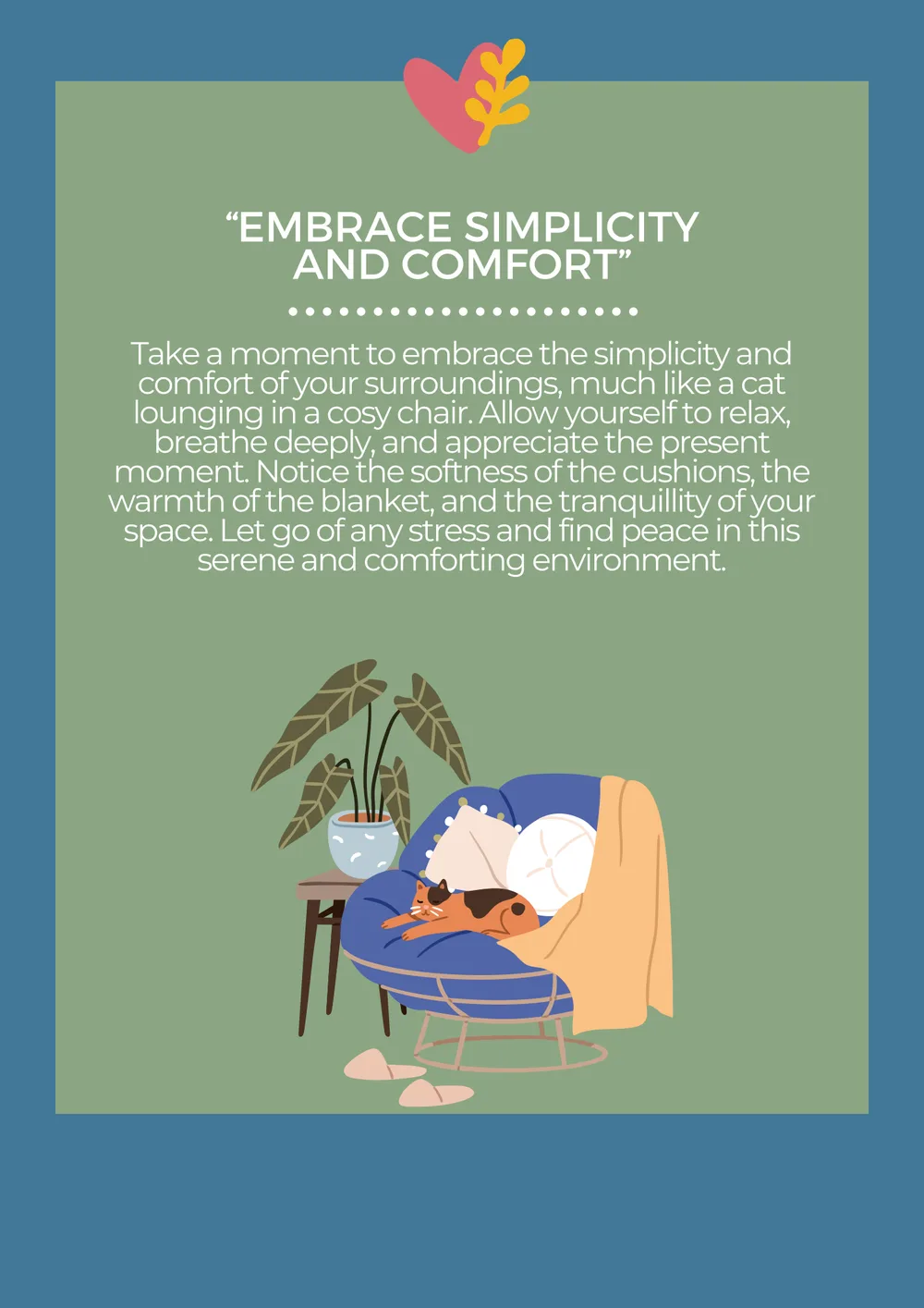 The first page of Embrace Simplicity And Comfort