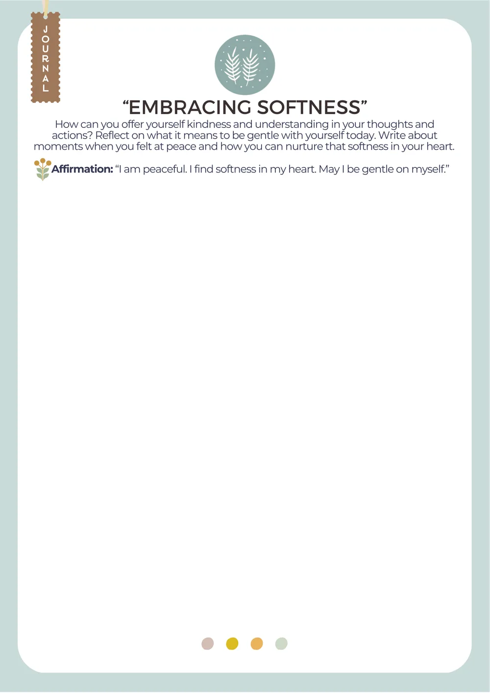 The first page of Embracing Softness