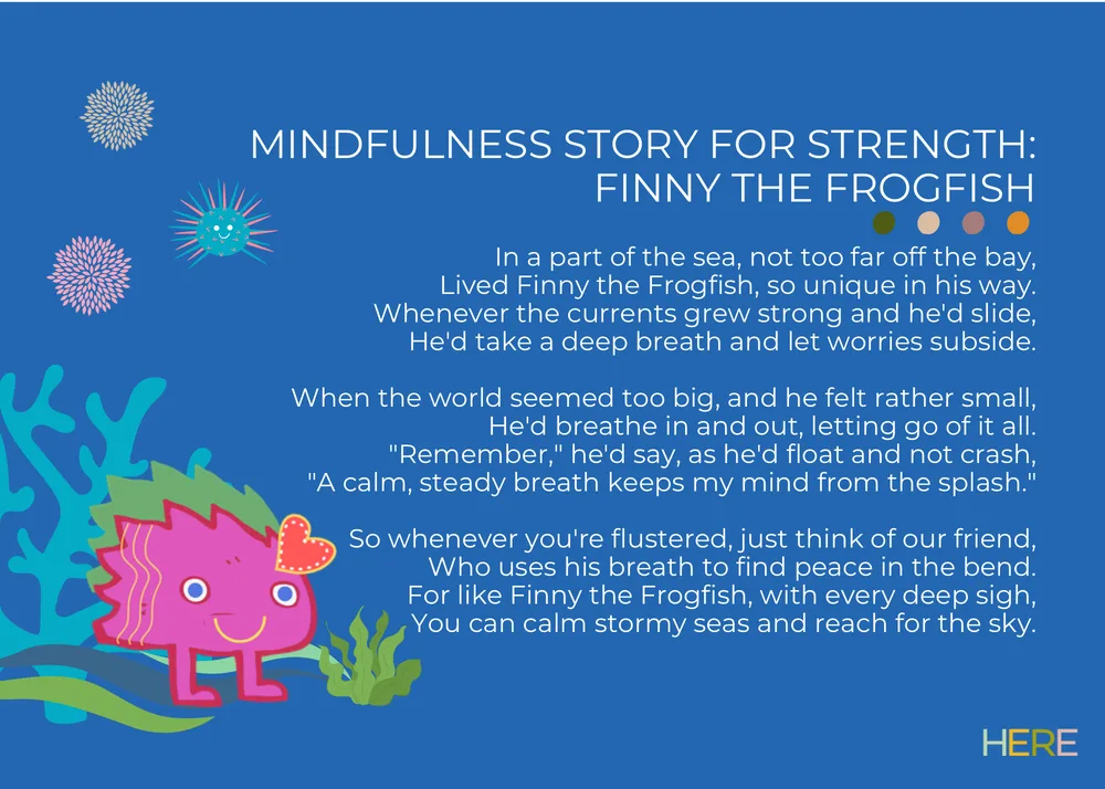 The first page of Finny the Frogfish