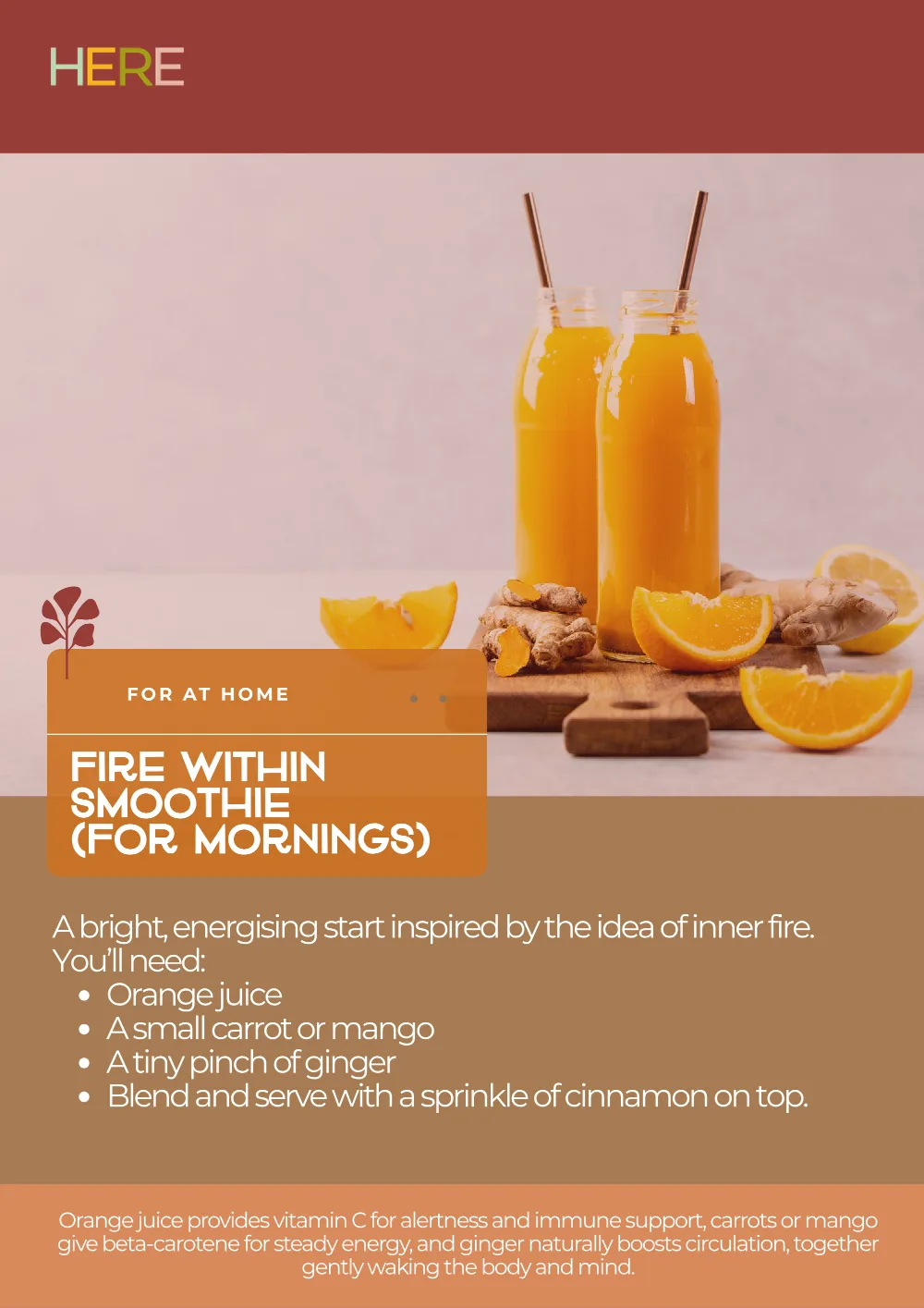 The first page of Fire Within Smoothie