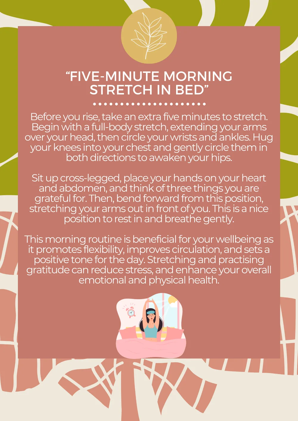 The first page of Five-Minute Morning Stretch