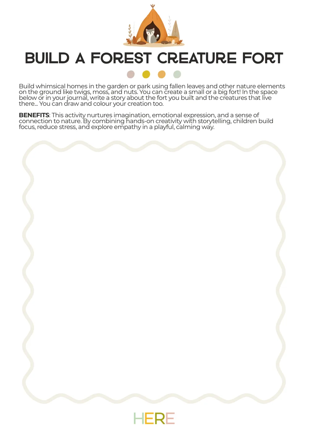 The first page of Forest Creature Fort