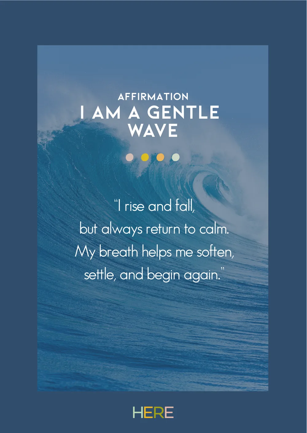 The first page of Gentle Wave Affirmation