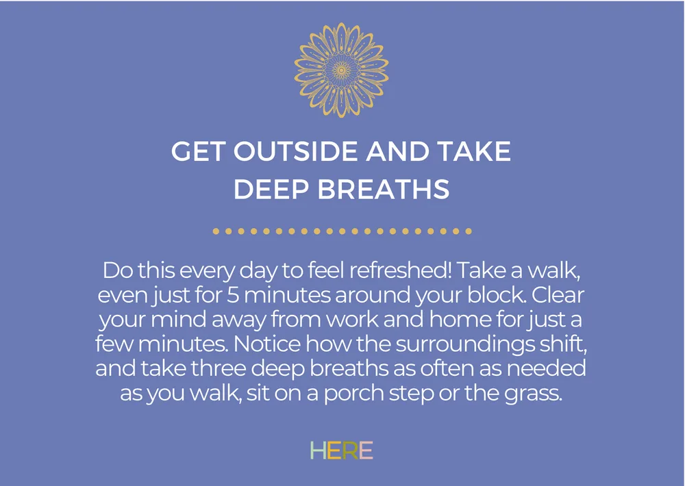 The first page of Get Outside And Breathe Deep