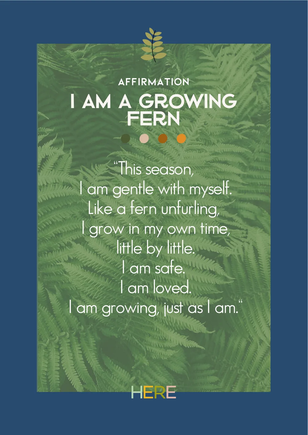 The first page of Growing Fern Affirmation