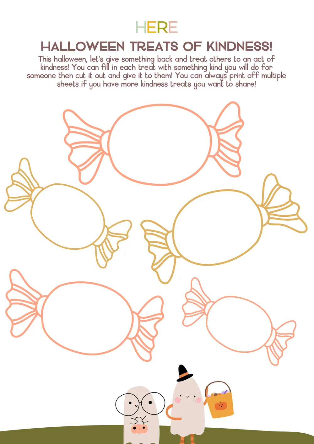 The first page of Halloween Treats Of Kindness