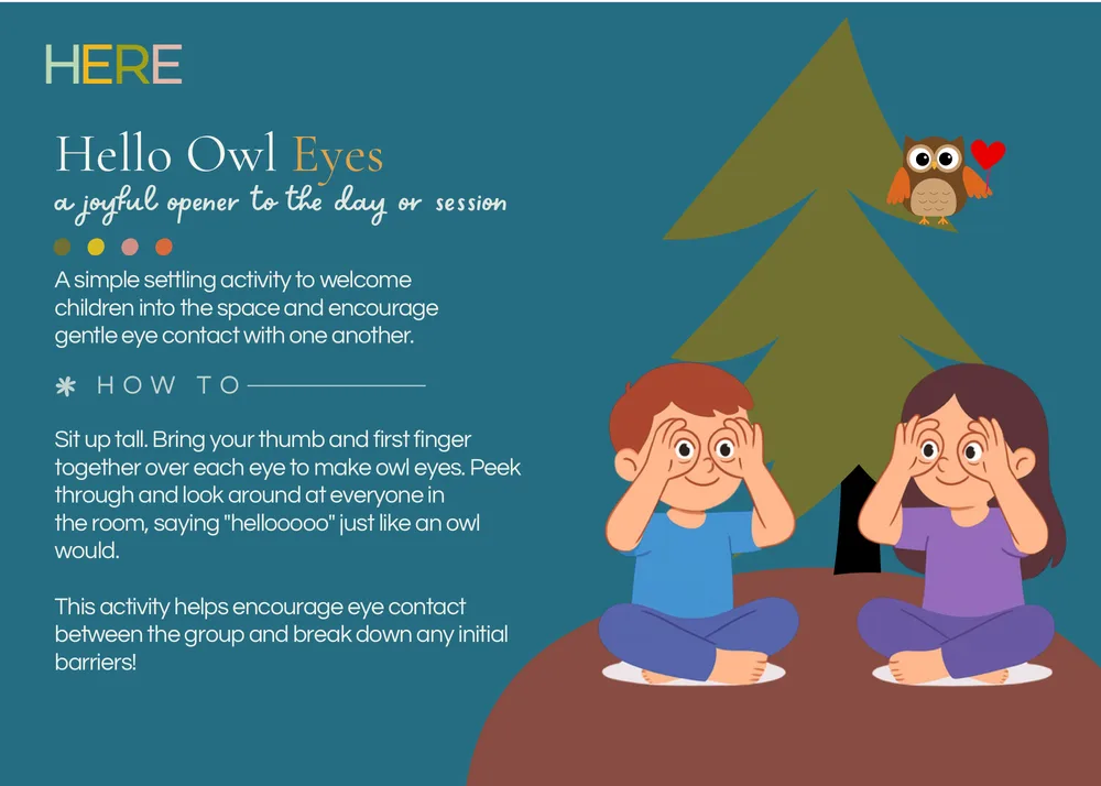 The first page of Hello Owl Eyes