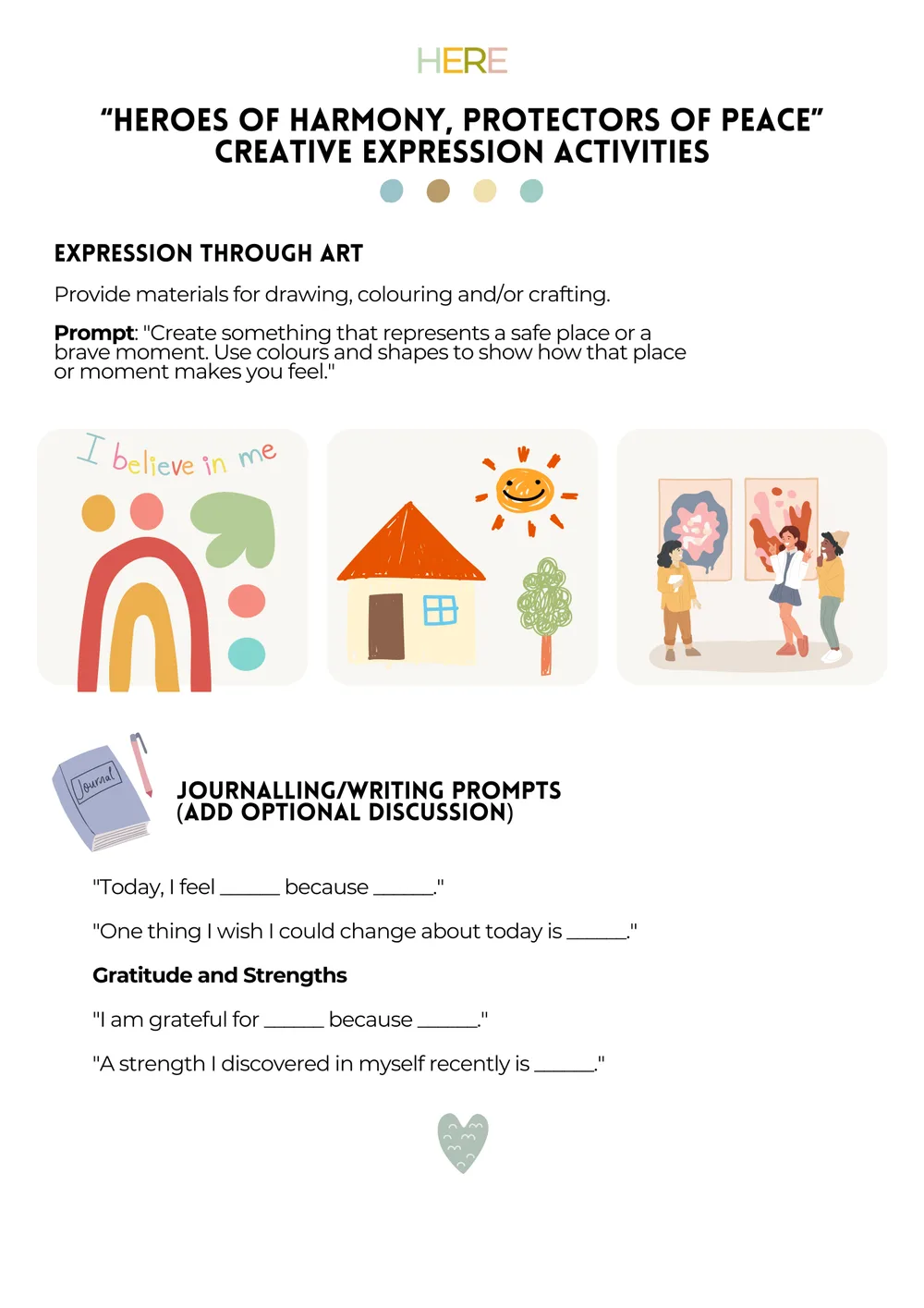 The first page of Heroes of Harmony Creative Expression